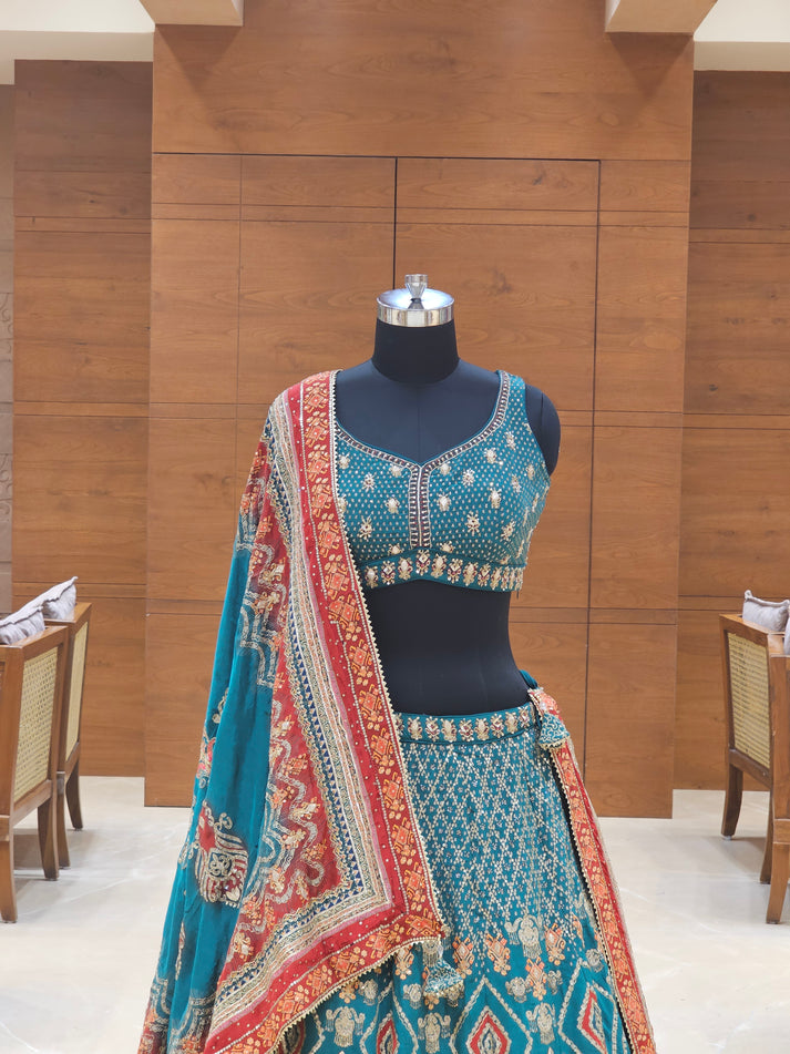 Sequinze India Bridal Lehenga Blue — gallery image